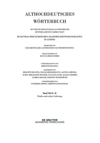 Band VII: O – R. 5. und 6. Lieferung (platlus bis int-quedan) 