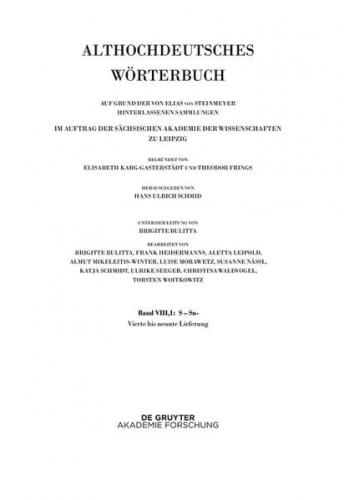 Band VIII,1: S–Sn. 4.-9. Lieferung 
