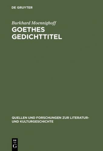 Goethes Gedichttitel (Ebook - pdf) 