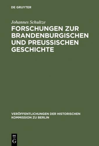 Forschungen zur brandenburgischen und preussischen Geschichte (Ebook - pdf) 