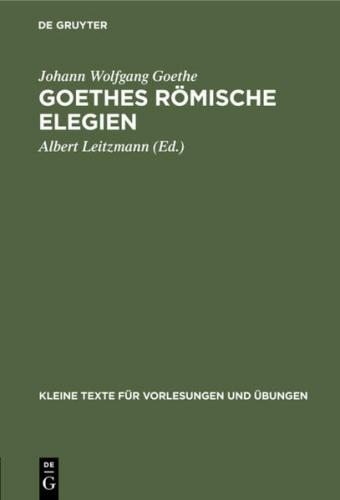 Goethes römische Elegien (Ebook - pdf) 