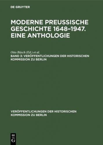 Moderne preußische Geschichte 1648–1947. Eine Anthologie. Band 3 (Ebook - pdf) 