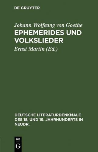 Ephemerides und Volkslieder (Ebook - pdf) 