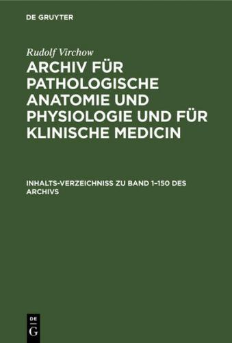 Inhalts-Verzeichniss zu Band 1–150 des Archivs (Ebook - pdf) 