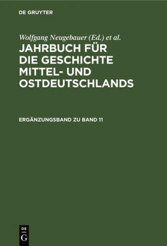 Jahrbuch für die Geschichte Mittel- und Ostdeutschlands / Ergänzungsband zu Band 11 (Ebook - pdf) 
