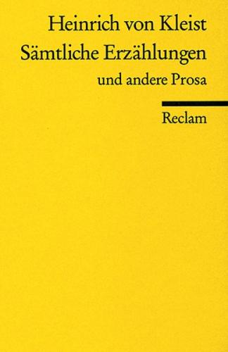 Sämtliche Erzählungen und andere Prosa 
