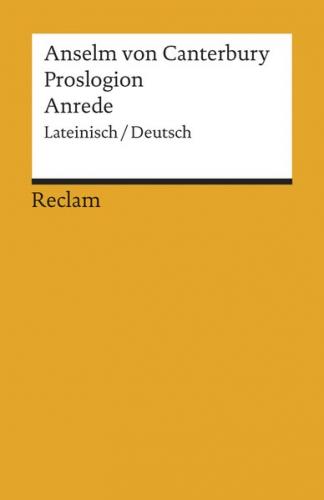 Proslogion/Anrede. Lateinisch/Deutsch 