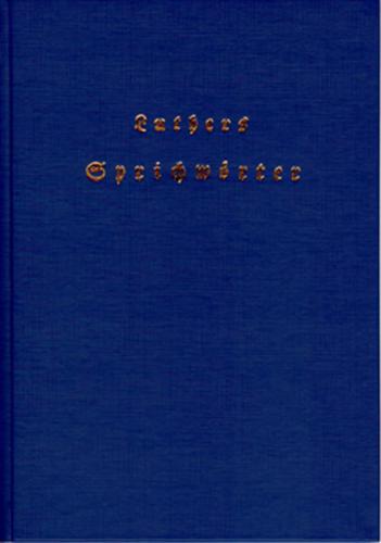 Luthers Sprichwörter aus seinen Schriften gesammelt 