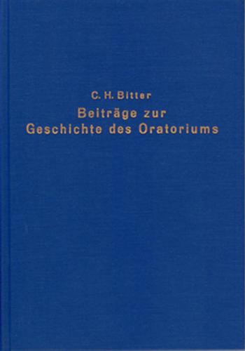 Beiträge zur Geschichte des Oratoriums 