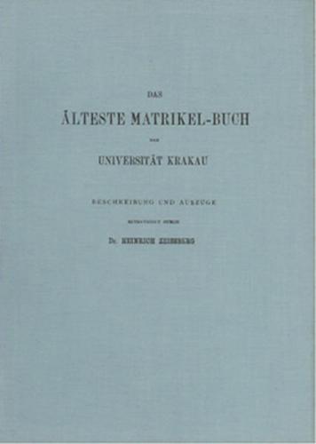 Das älteste Matrikel-Buch der Universität Krakau 