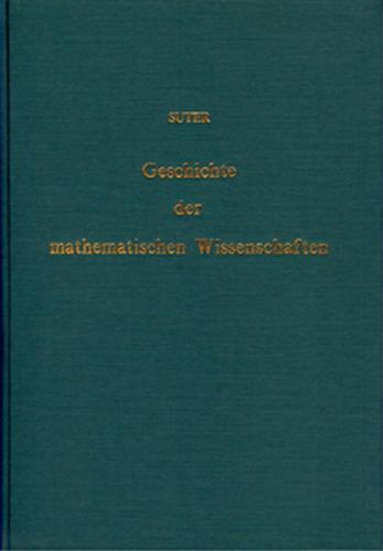 Geschichte der mathematischen Wissenschaften 