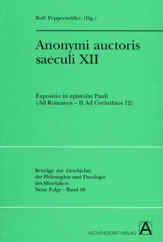 Anonymi auctoris saeculi XII 