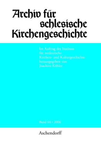 Archiv für Schlesische Kirchengeschichte 