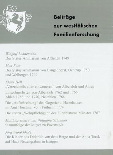 Beiträge zur westfälischen Familienforschung 