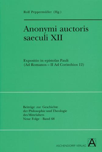 Anonymi auctoris saeculi XII (Ebook - pdf) 