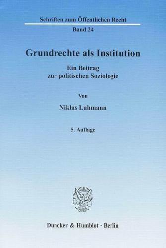 Grundrechte als Institution. 