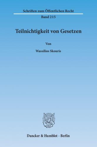 Teilnichtigkeit von Gesetzen. 