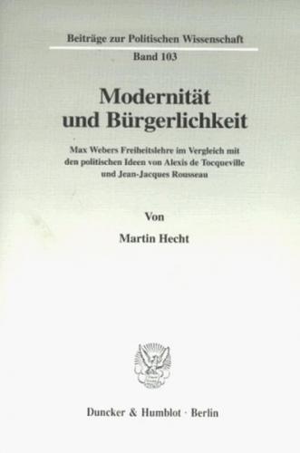 Modernität und Bürgerlichkeit. 