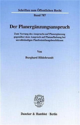 Der Planergänzungsanspruch. 