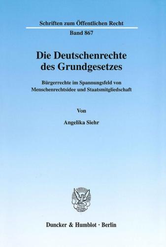 Die Deutschenrechte des Grundgesetzes. 