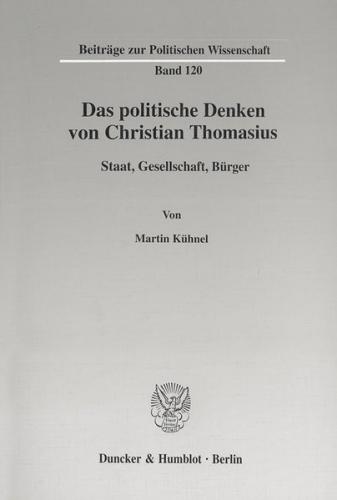 Das politische Denken von Christian Thomasius. 