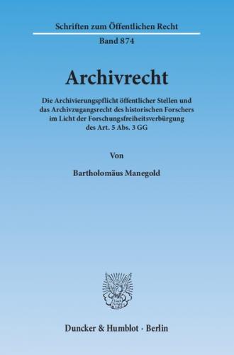 Archivrecht. 