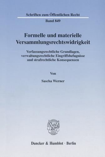 Formelle und materielle Versammlungsrechtswidrigkeit. 