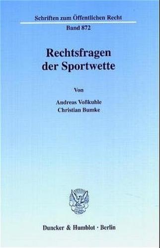 Rechtsfragen der Sportwette. 