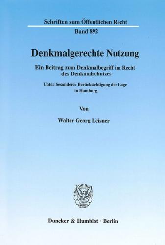 Denkmalgerechte Nutzung. 