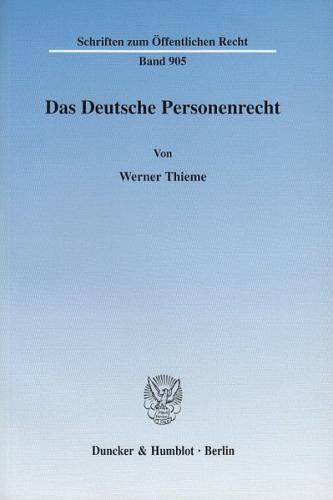 Das Deutsche Personenrecht. 