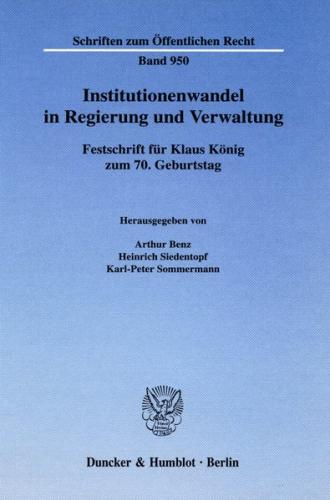 Institutionenwandel in Regierung und Verwaltung. 