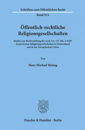 Öffentlich-rechtliche Religionsgesellschaften. 