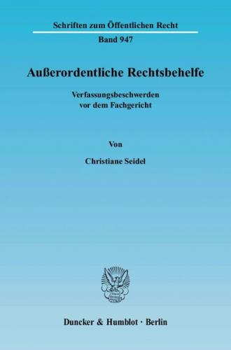 Außerordentliche Rechtsbehelfe. 
