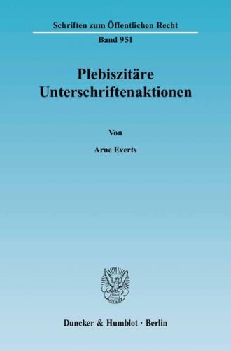 Plebiszitäre Unterschriftenaktionen. 