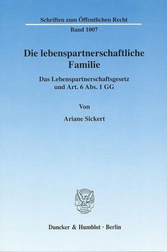 Die lebenspartnerschaftliche Familie. 