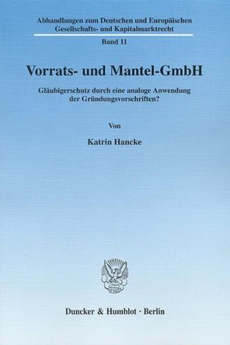 Vorrats- und Mantel-GmbH. 