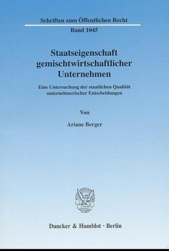 Staatseigenschaft gemischtwirtschaftlicher Unternehmen. 