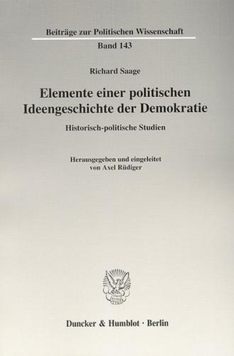 Elemente einer politischen Ideengeschichte der Demokratie. 