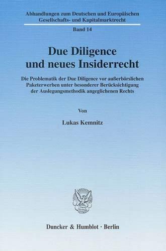 Due Diligence und neues Insiderrecht. 