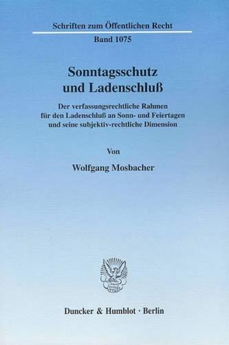 Sonntagsschutz und Ladenschluß. 