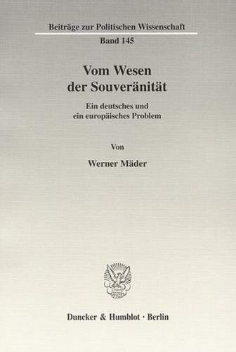 Vom Wesen der Souveränität. 