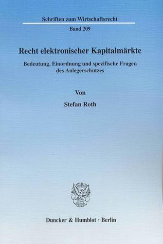 Recht elektronischer Kapitalmärkte. 