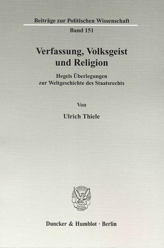 Verfassung, Volksgeist und Religion. 