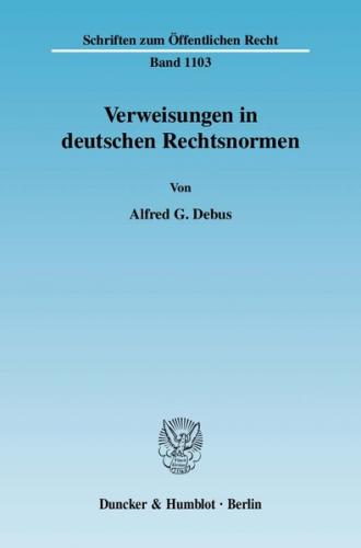 Verweisungen in deutschen Rechtsnormen. 