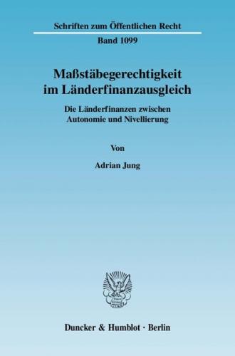 Maßstäbegerechtigkeit im Länderfinanzausgleich. 