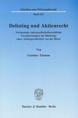 Delisting und Aktienrecht. 