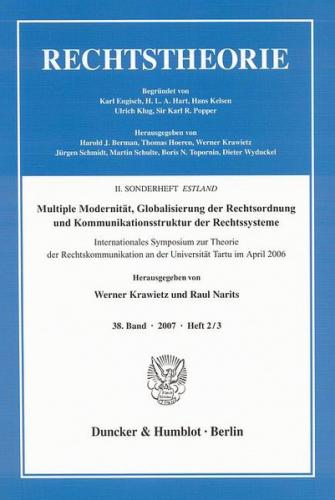 Multiple Modernität, Globalisierung der Rechtsordnung und Kommunikationsstruktur der Rechtssysteme. 