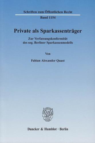 Private als Sparkassenträger. 
