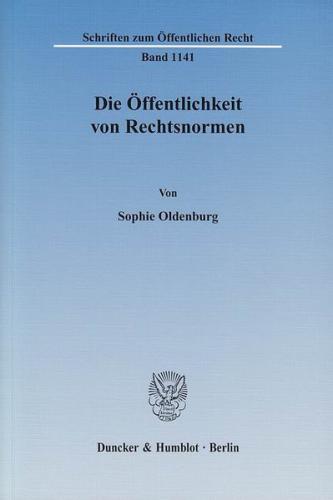 Die Öffentlichkeit von Rechtsnormen. 