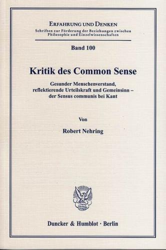 Kritik des Common Sense. 